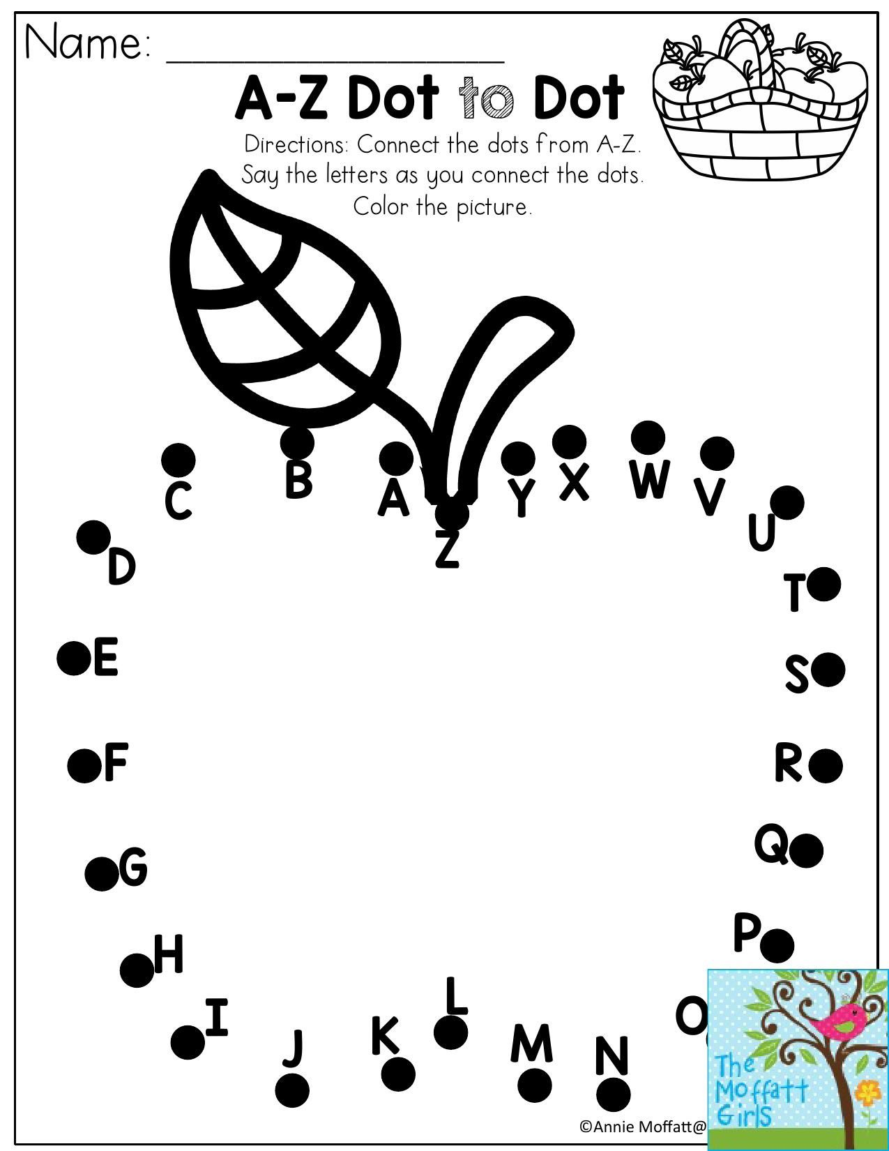 A Z Dot To Dot Connect The Dots From A Z Perfect For A Preschool Back 