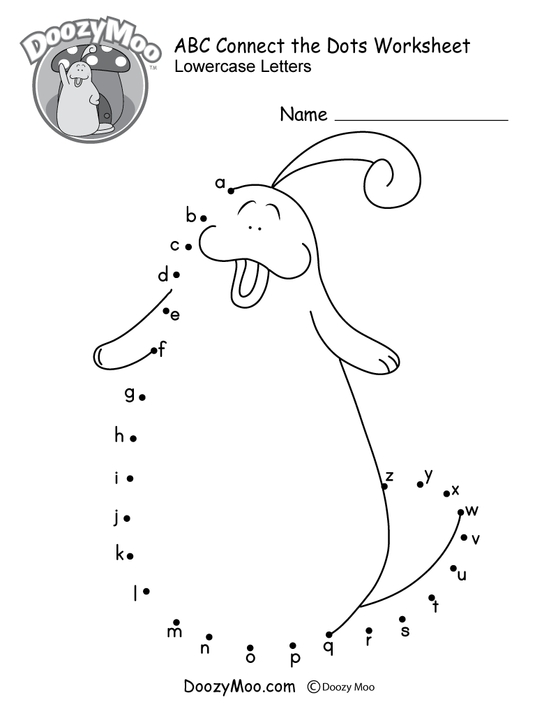 ABC Connect The Dots Worksheet Doozy Moo