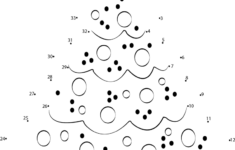 Beautiful Christmas Tree Dot To Dot Printable Worksheet Connect The Dots