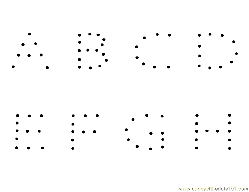 Connect The Dots Alphabets A To H Worksheet Dot To Dots Page Dot 