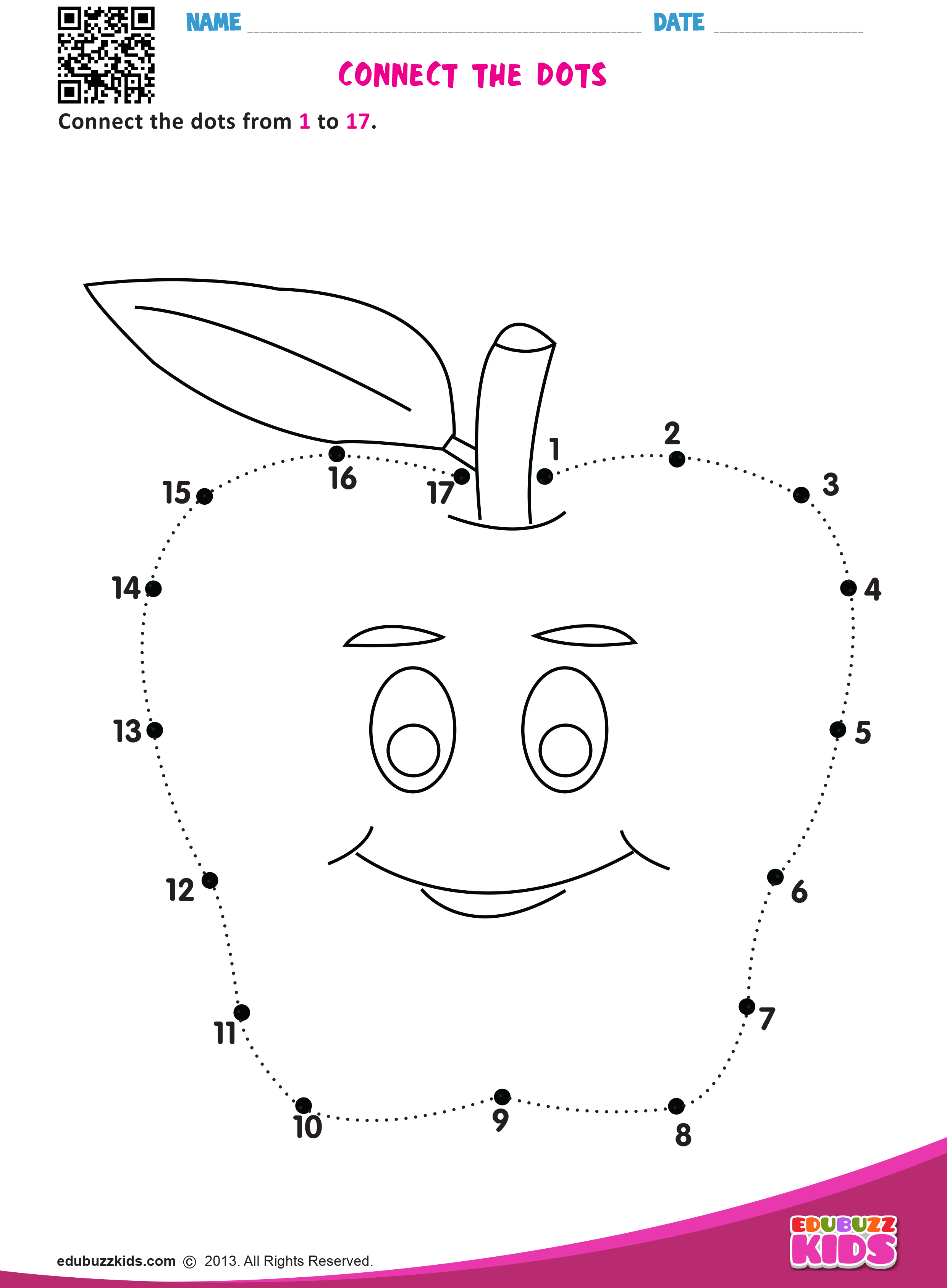 CONNECT THE DOTS Color Worksheets For Preschool Kindergarten 