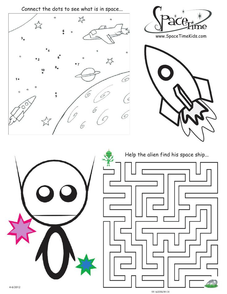 Connect The Dots Space Science Activity Page For 4 6 Year old Kiddos 