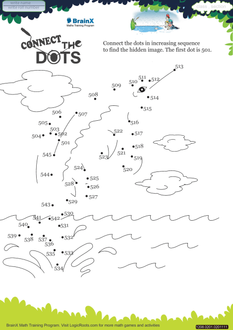 Connect The Dots Whale Math Worksheet For Grade 2 Free Printable 