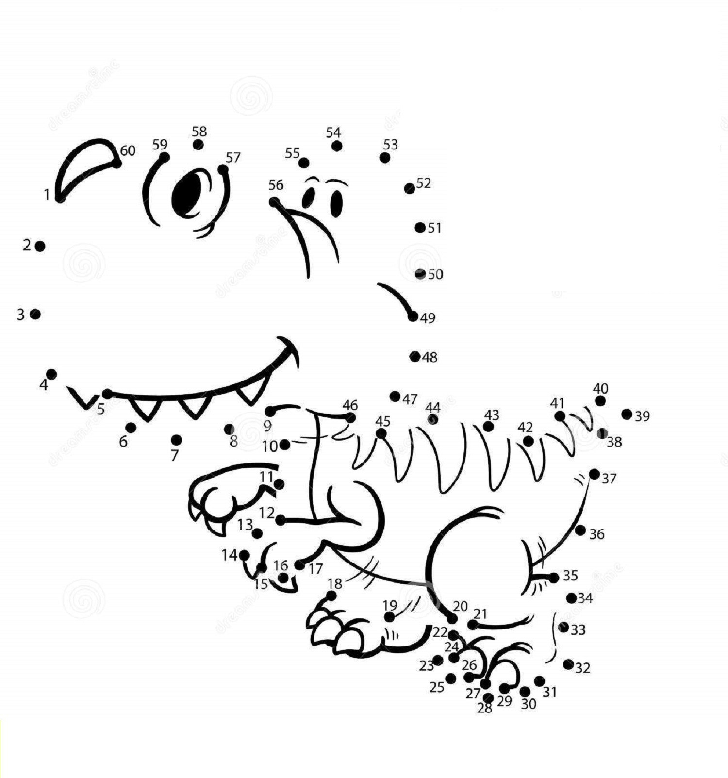 Dinosaur Dot To Dot Coloring Pages Coloring Home