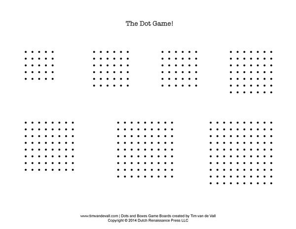 Dots And Boxes Game Board Dots And Boxes Dots Game Square Template