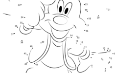Download Or Print Mickey Mouse Thinking Dot To Dot Printable Worksheet