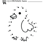 Free Preschool Chick Connect The Dots Worksheet