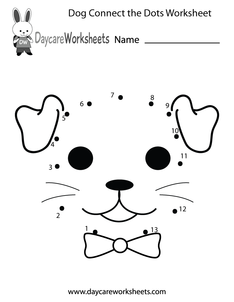 Free Preschool Dog Connect The Dots Worksheet Dot Worksheets 