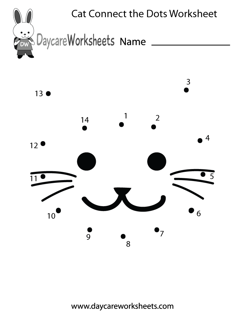 Free Printable Cat Connect The Dots Worksheet For Preschool