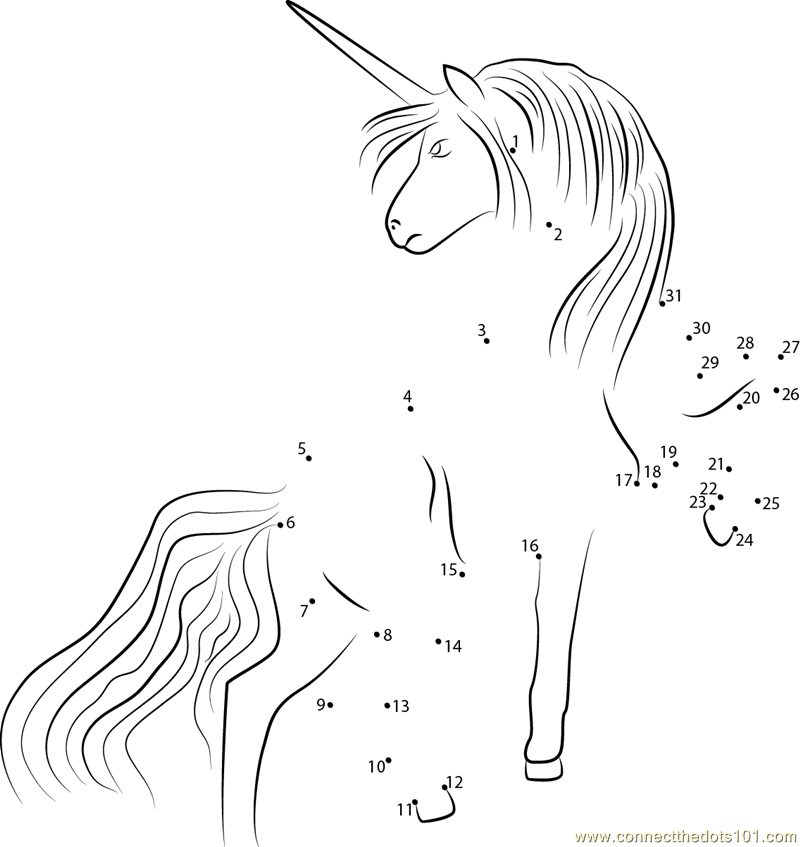 Free Unicorn Dot To Dot Printable Worksheet Connect The Dots