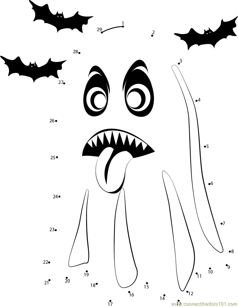 Halloween Ghost Dot To Dot Printable Worksheet Connect The Dots