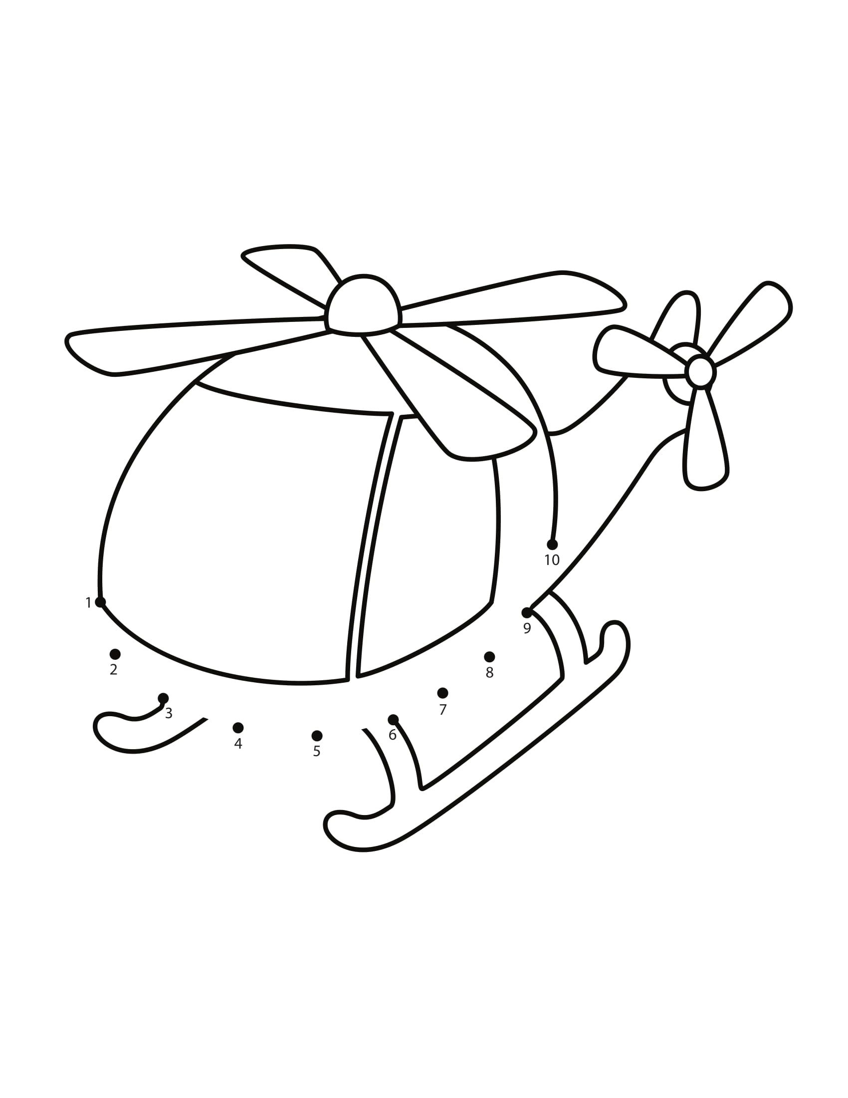 Helicopter Chopper Connect The Dots Coloring Books Book Activities 