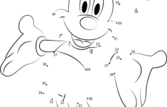 Mickey Mouse Smiling Connect The Dots Worksheet Preschool Tracing