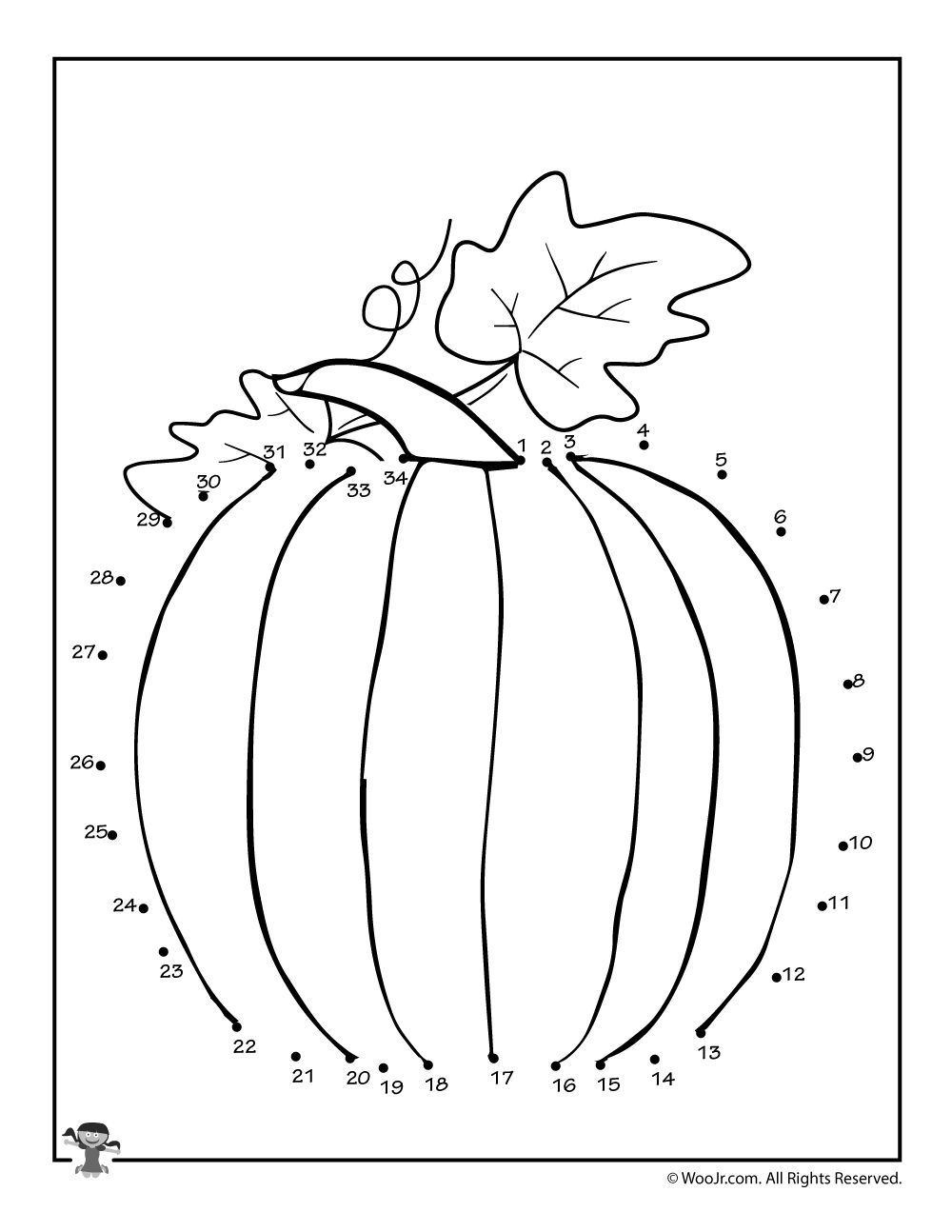 Printable Fall Dot To Dots Woo Jr Kids Activities Pumpkin 