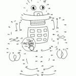 Robot Connect The Dots Coloring Pages For Kids Dot To Dots Printables