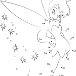 Shiny Tinkerbell Dot To Dot Printable Worksheet Connect The Dots