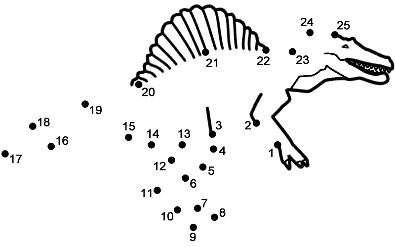 Spinosaurus Connect The Dots Count By 1 s Dinosaurs 