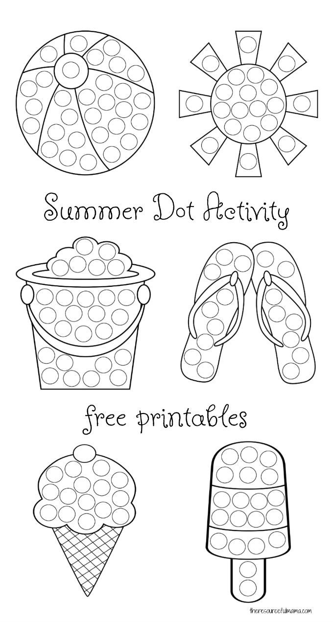 Summer Dot Activity Free Printables Business For Kids Do A Dot 