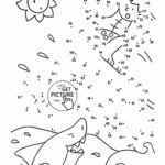 Surfer And Shark Dot To Dot Coloring Pages For Kids Connect The Dots