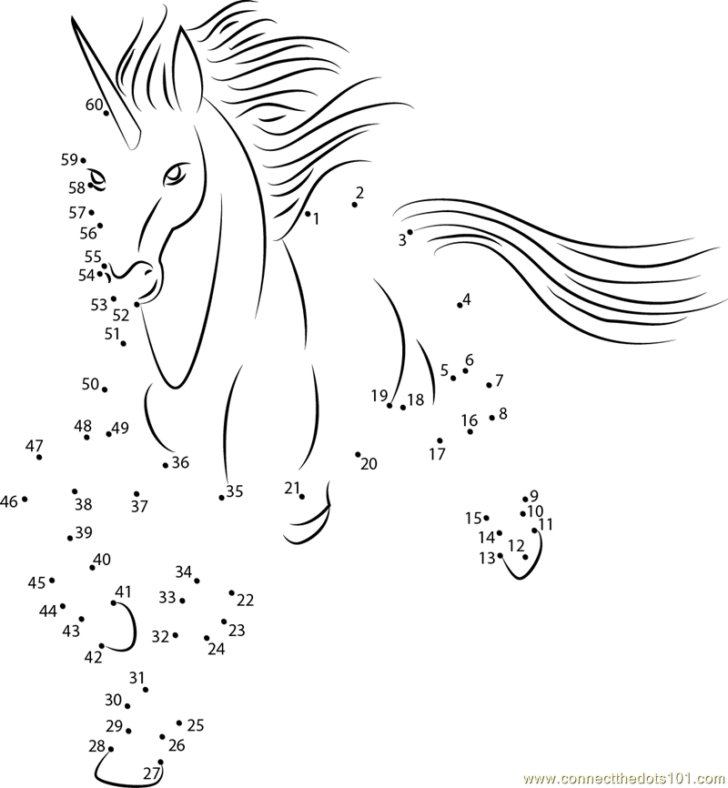 Connect The Dots Unicorn Printable