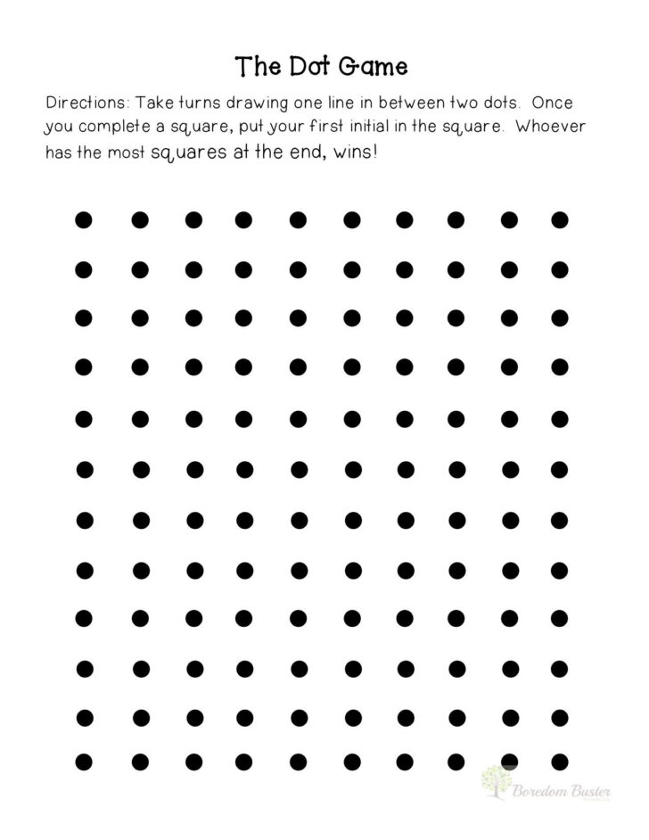 Connect The Dots Square Game Printable